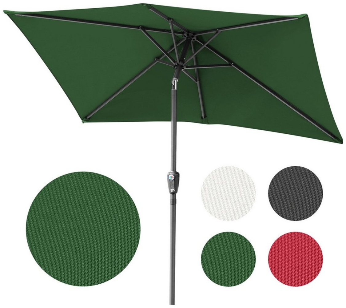 Clanmacy Sonnenschirm Sonnenschirm Rechteckig,Kurbel,Knickbar,Eisen,neigbar,1.4x2.1 m,Grün Bild 1