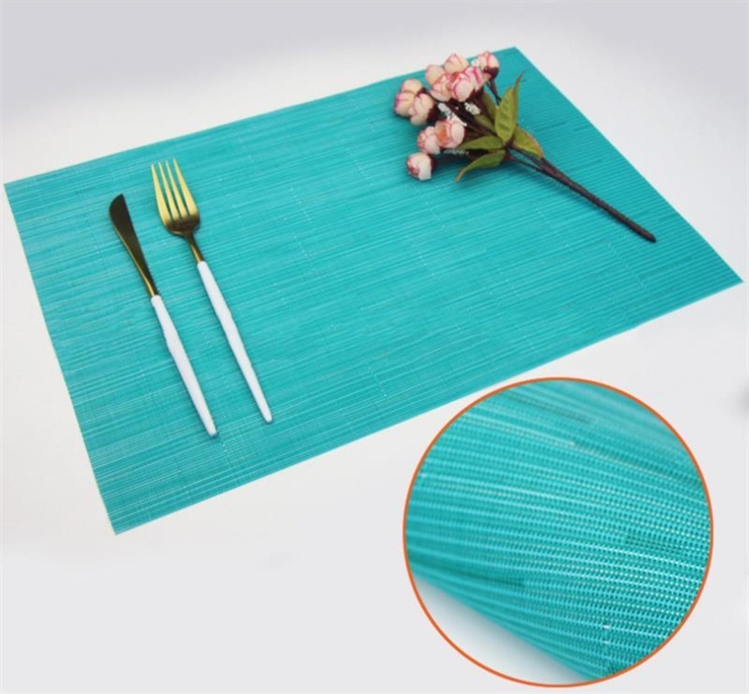 Elegantes Esszimmer-Set (45 x 30 cm), geeignet für Abendessen, Mittagessen und Frühstück – 6-teilig – abwaschbar, hitzebeständig, rutschfest und fleckenabweisend, ideal für Küche und Esszimmer – Blau Bild 1