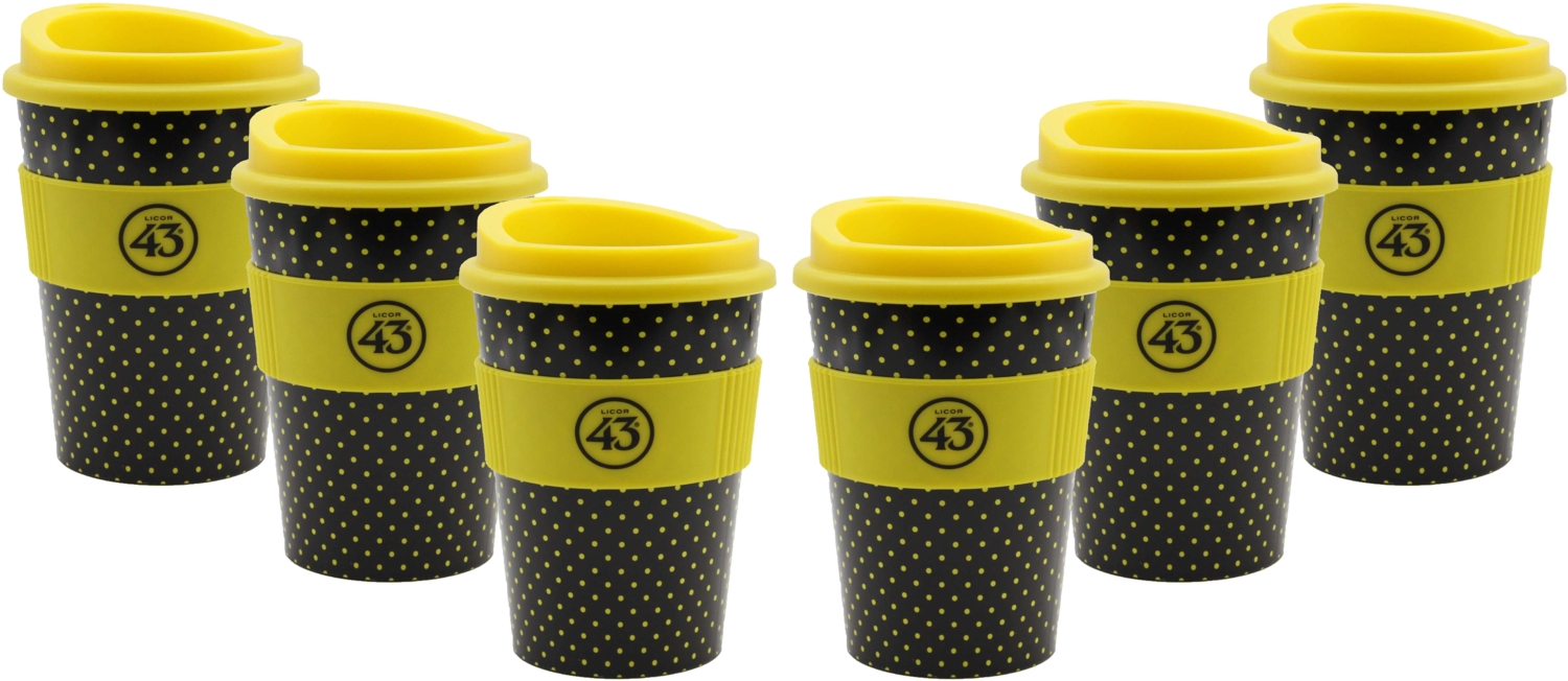 Licor 43 Kaffeebecher - 6er Set Trinkbecher Coffee to go mit Deckel Likör Liquor 43er Bild 1