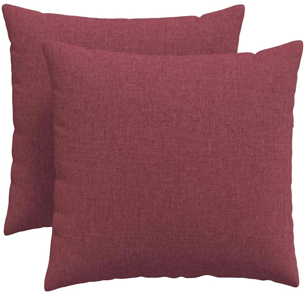 vidaXL Sofakissen 2 Stück Weinrot 50 x 50 cm Stoff 42013957 Bild 1