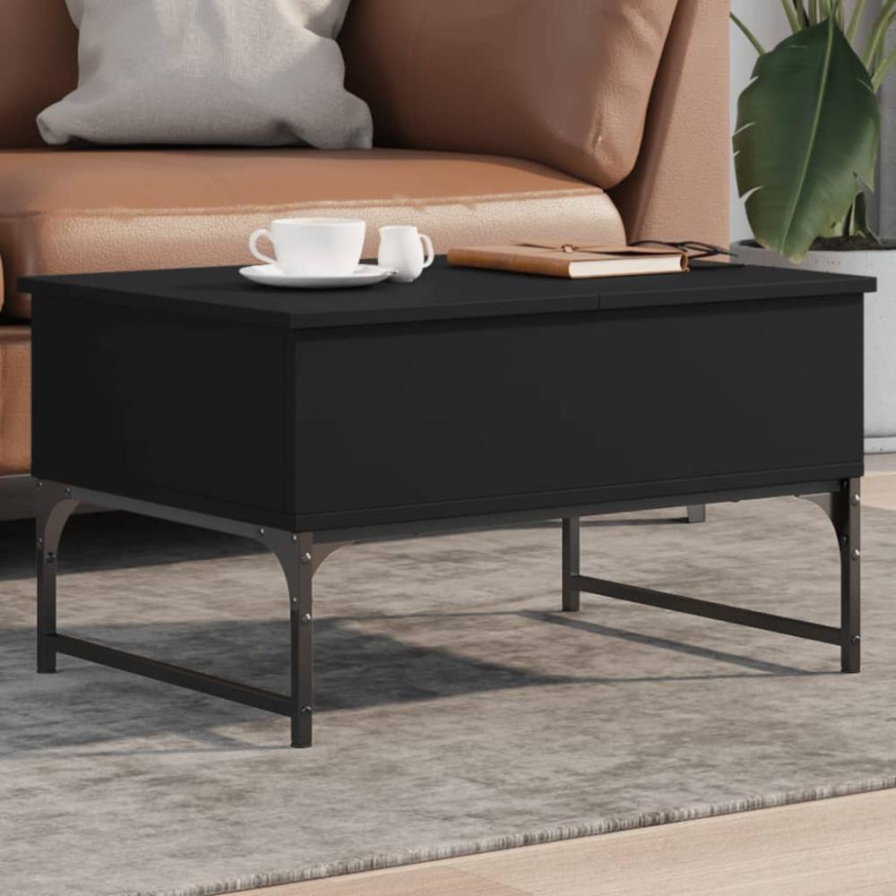 vidaXL Couchtisch Schwarz 70x50x40 cm Holzwerkstoff und Metall 845371 Bild 1