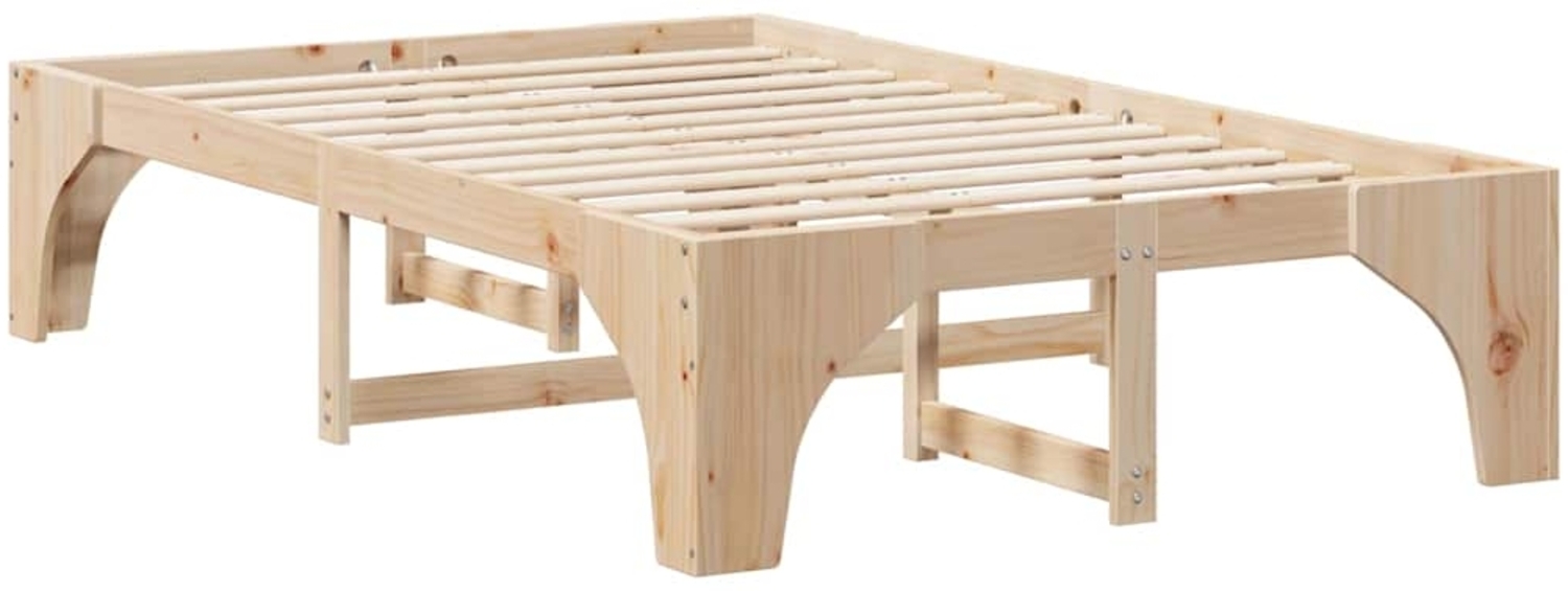 vidaXL Bettrahmen Braun 120 x 200 cm Massives Kiefernholz 872989 Bild 1