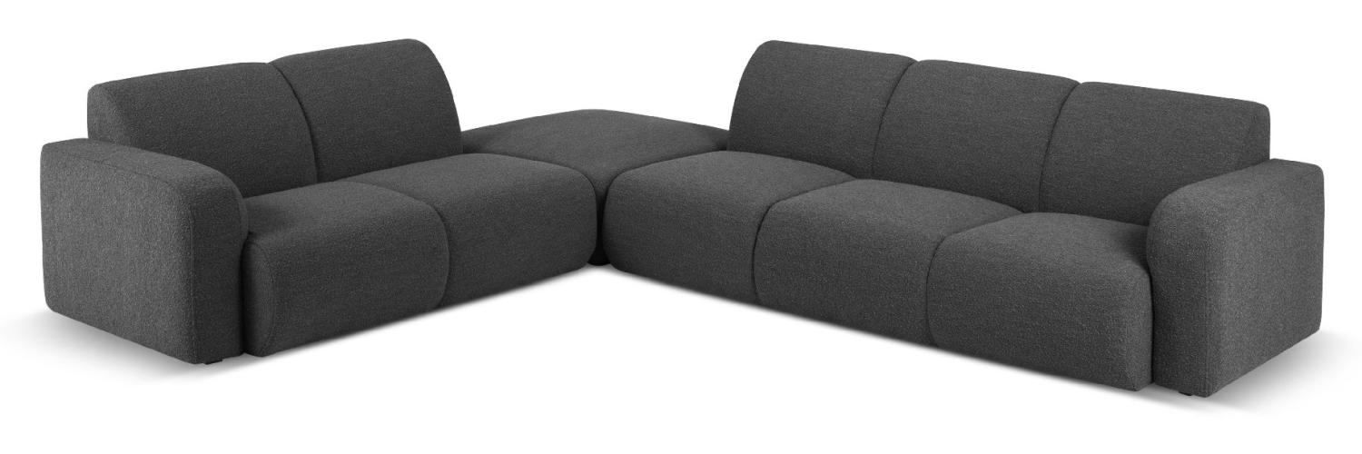 Micadoni Boucle Ecksofa Molino 6-Sitzer Links Boucle Dunkelgrau Bild 1