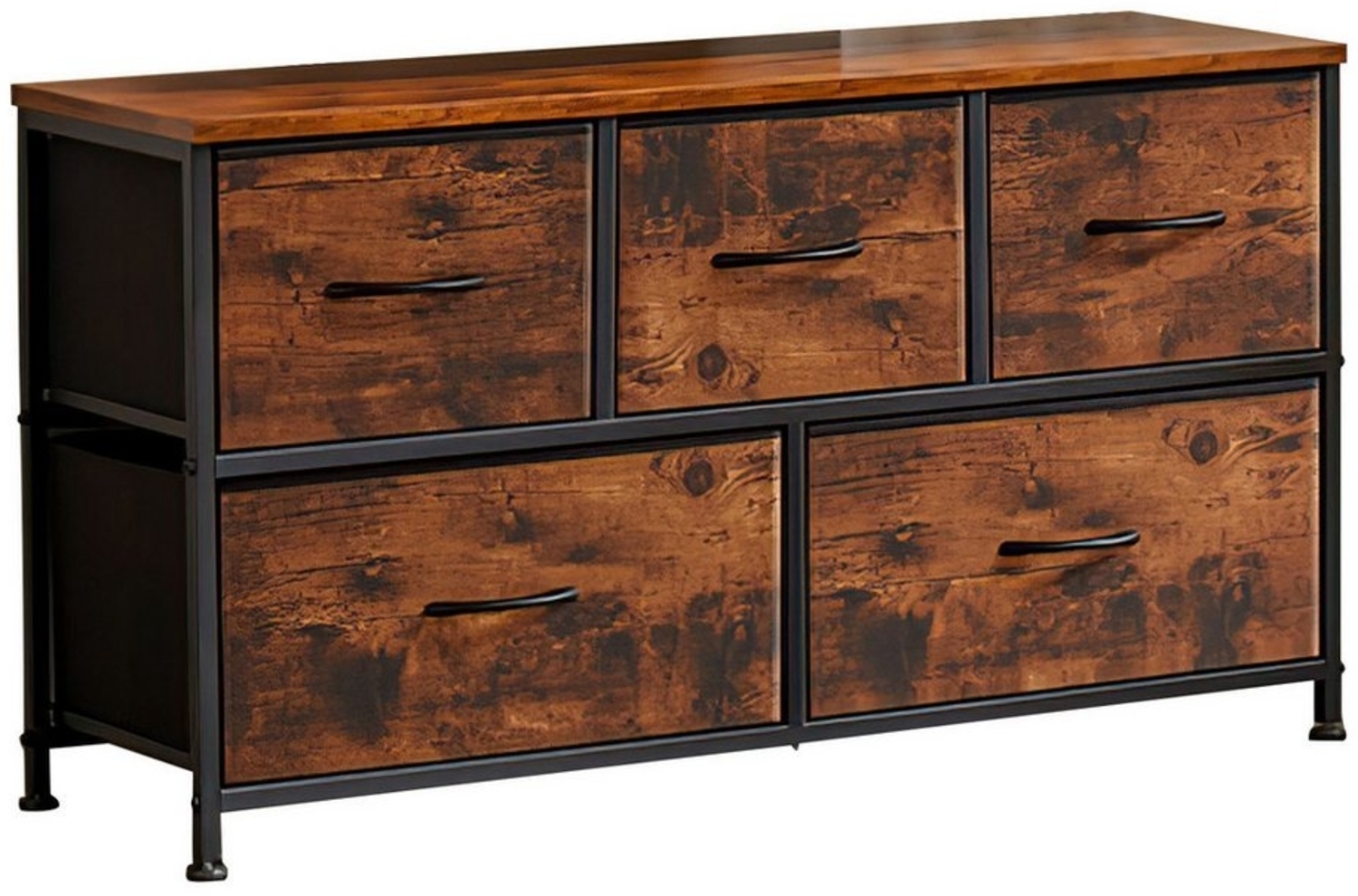 SURFOU Schubkastenkommode Kommode mit 5 Schubladen Sideboard Mehrzweckschrank Schubladenschrank, für Schlafzimmer, Wohnzimmer, Kinderzimmer, Flur, Aufbewahrungsschrank Bild 1