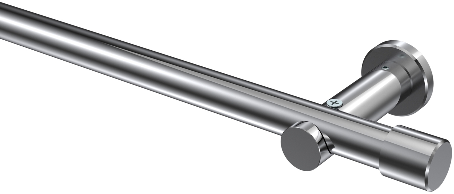 Gardinenstangen-Set Platon Santo 140 cm, 1-läufig (ohne Ringe), 20 mm Ø Chrom Bild 1