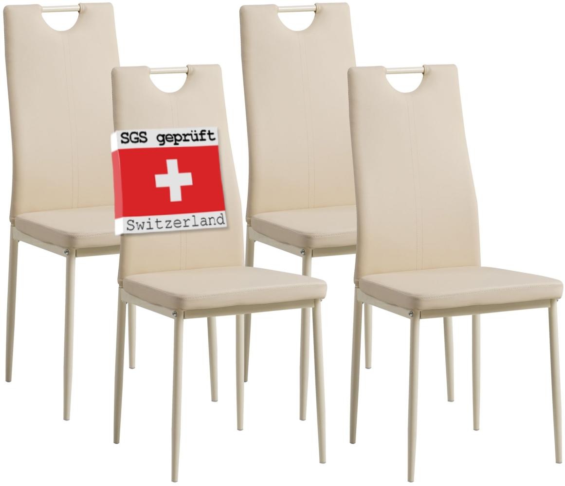 Albatros Esszimmerstühle SALERNO, Küchenstuhl 4-er SET, Beige Bild 1