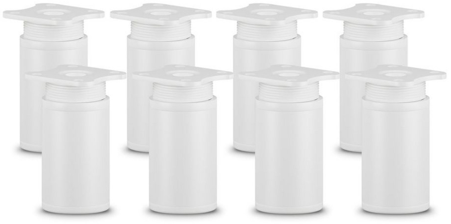 sossai® Möbelfuß Runde Schrankfüße, 4er & 8er Set, höhenverstellbar, (8-St), Farbe: Weiß Bild 1