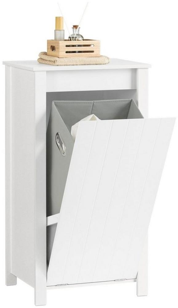 SoBuy Wäscheschrank BZR100 mit ausklappbarem Wäschesack Wäschesammler Wäschekorb Badschrank Bild 1