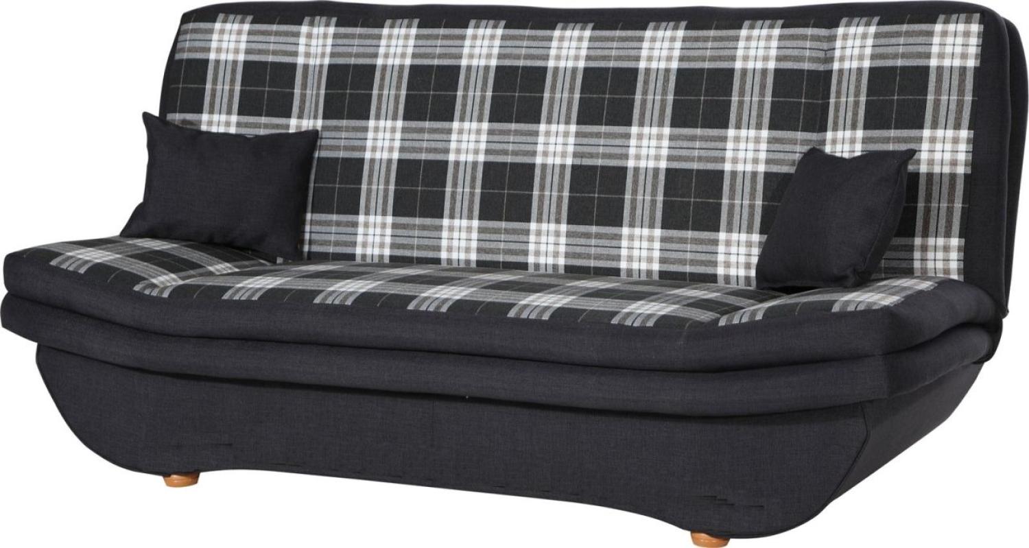 Klick-klack-Sofa Schlafsofa KANDY in Stoff Dunkelgrau-Karo Bild 1