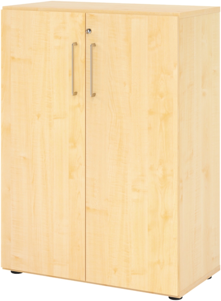 bümö Aktenschrank abschließbar, Büroschrank Holz 80cm breit in Ahorn - abschließbarer Schrank mit Aktenregal für's Büro & Arbeitszimmer, Büro Möbel Ordnerschrank mit Schloss, 938T3-3-3-BS Bild 1