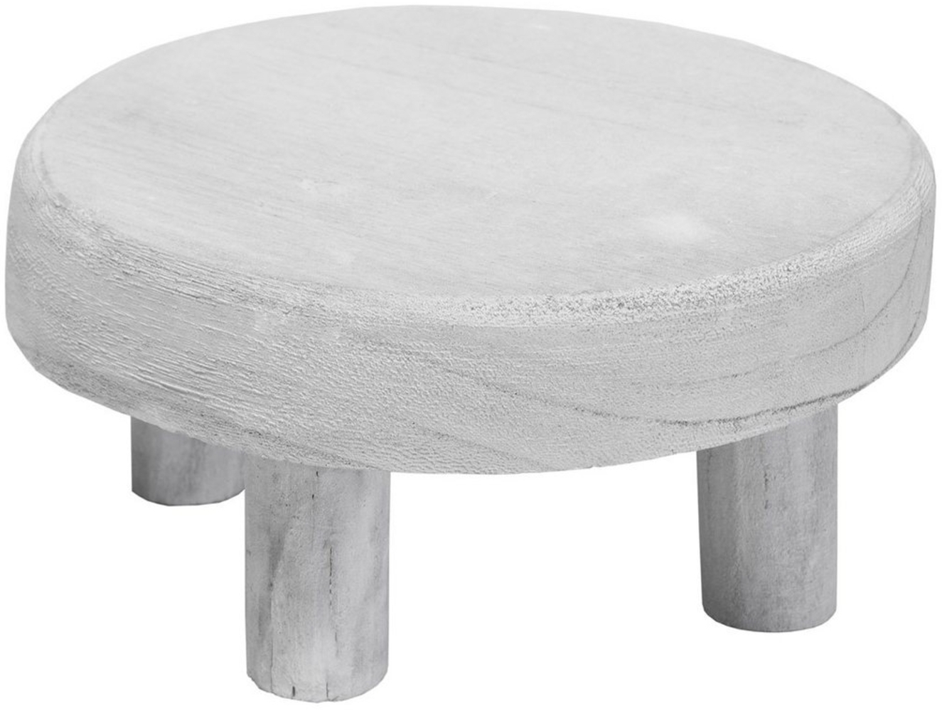 Spetebo Blumenhocker Holz Pflanzenhocker klein 20 cm - white washed (Packung, 1 St, Pflanzenständer mit 4 Füßen), Massivholz Blumenteller rund Bild 1