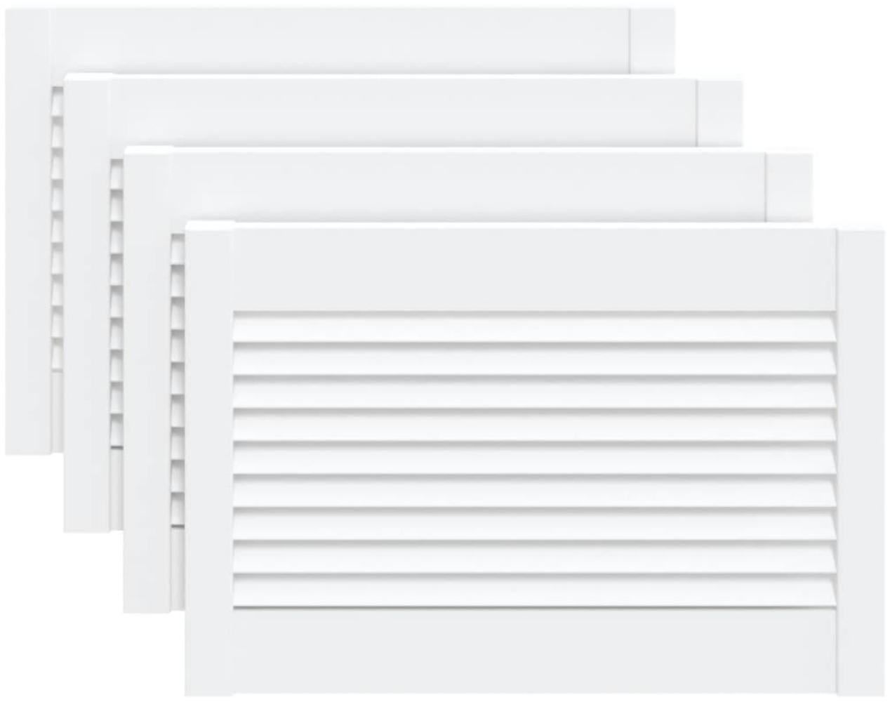 vidaXL Schranktüren Lamellen-Design 4 Stk Weiß 39,5x59,4 cm Massivholz 151150 Bild 1