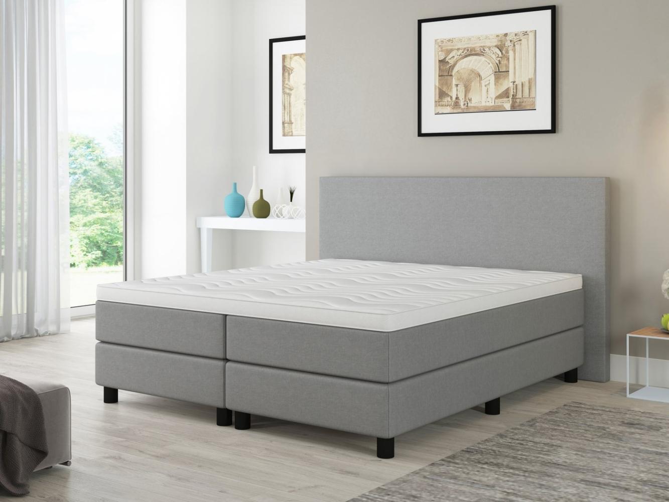 Boxspringbett FLORENZ Grau 180x200cm H5 Bild 1