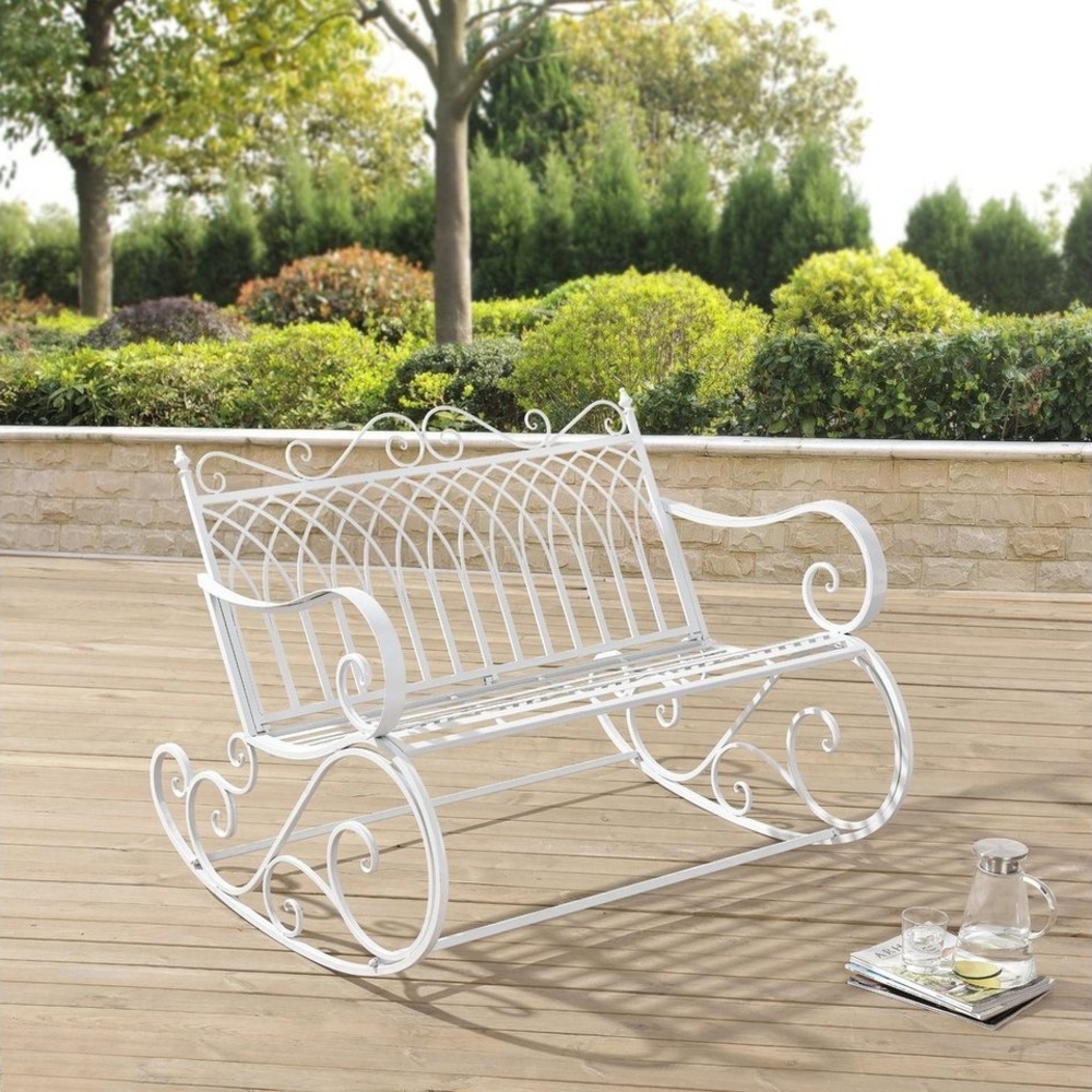 Schaukelbank Greenough 85x113x95cm im Landhausstil Weiß en. casa Bild 1