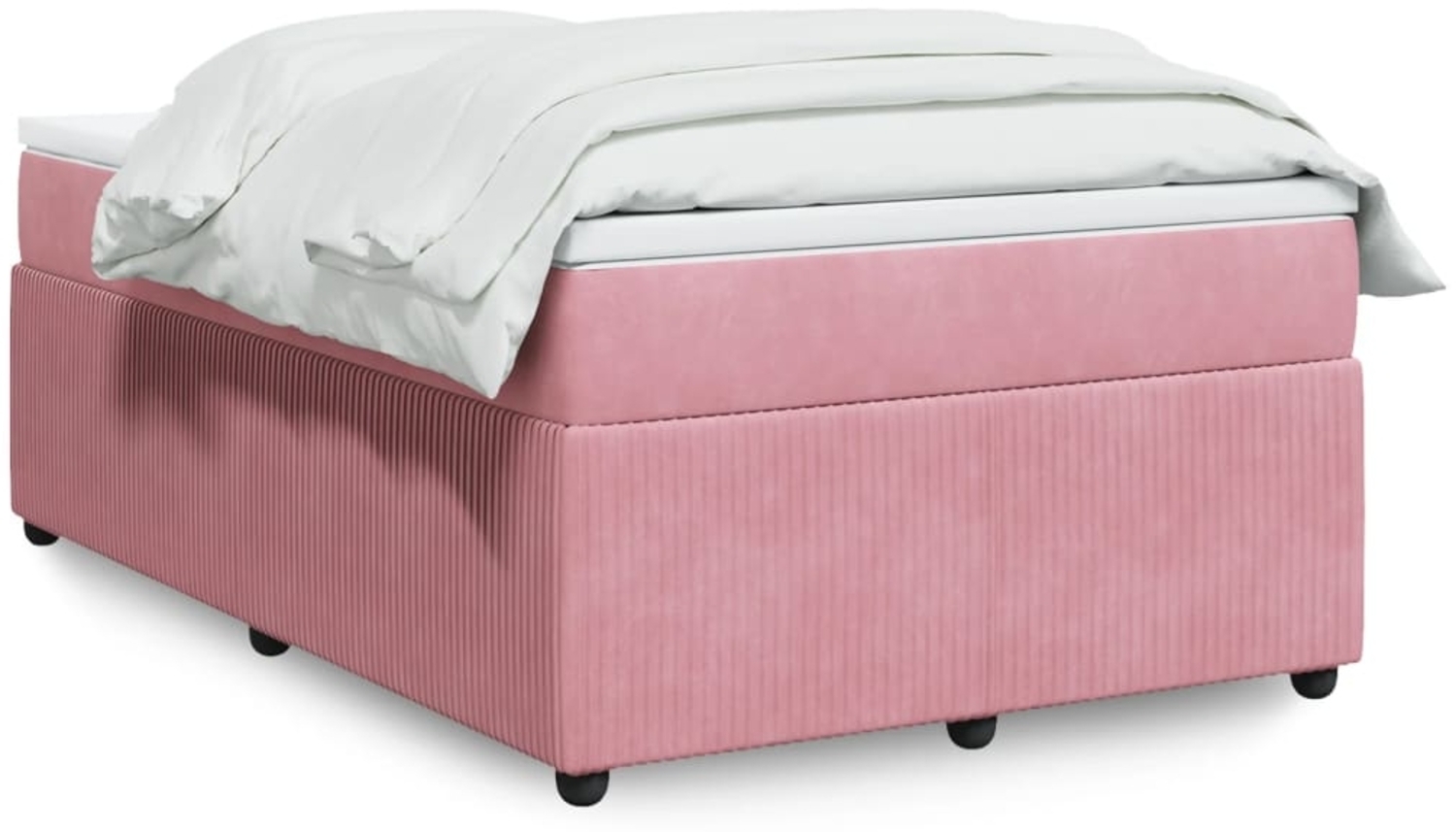 vidaXL Boxspringbett mit Matratze Rosa 120x190 cm Samt 3285631 Bild 1