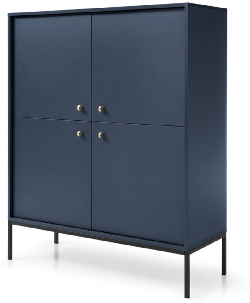 Highboard "Mono" Kommode 103,5cm 4-türig Marineblau Bild 1