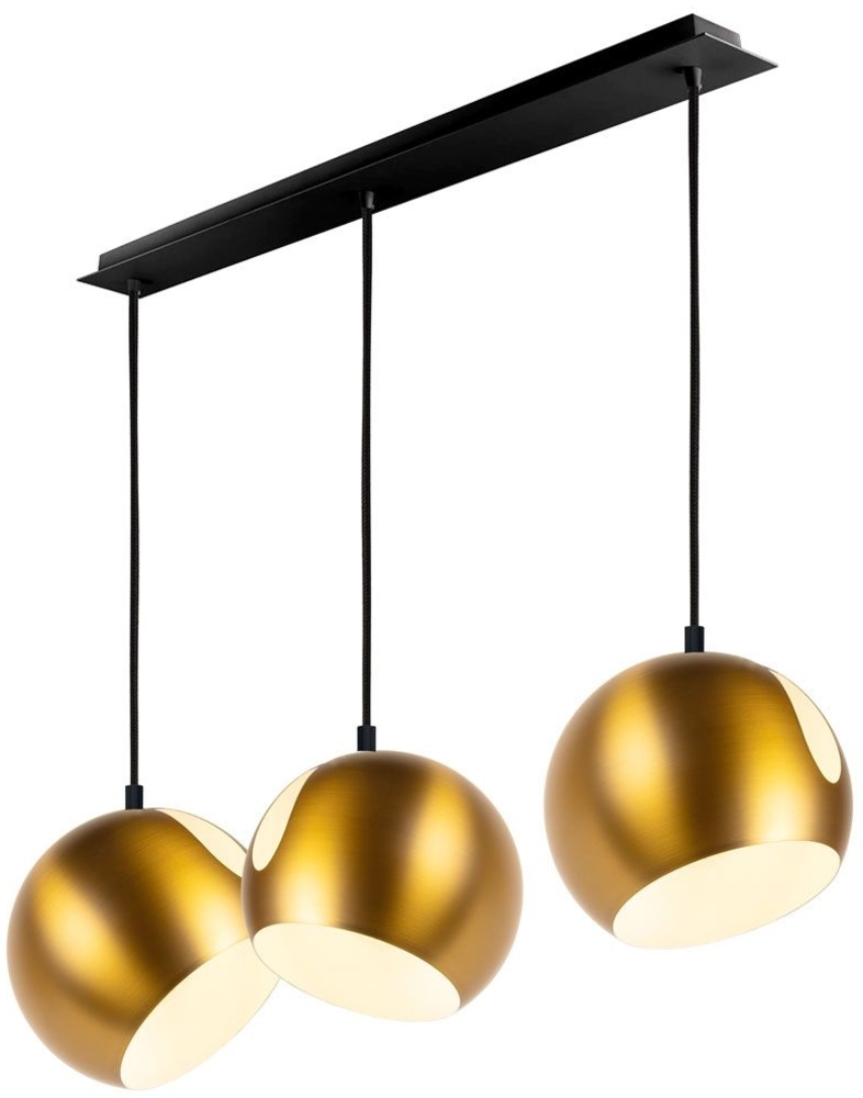 s.luce Ball Hängeleuchte 3-flammig mit Deckenschiene Gold Bild 1