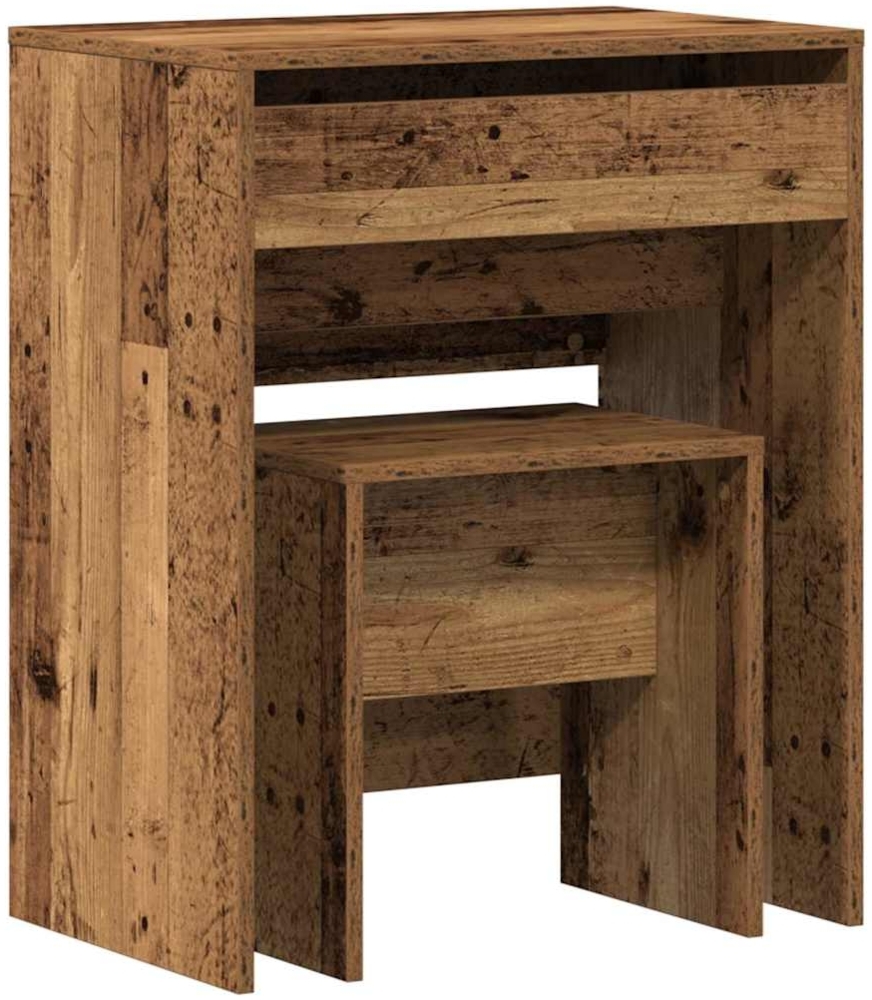 vidaXL Schminktisch mit Speicher Altholz 60 x 40 x 75 cm Holzwerkstoff 868870 Bild 1