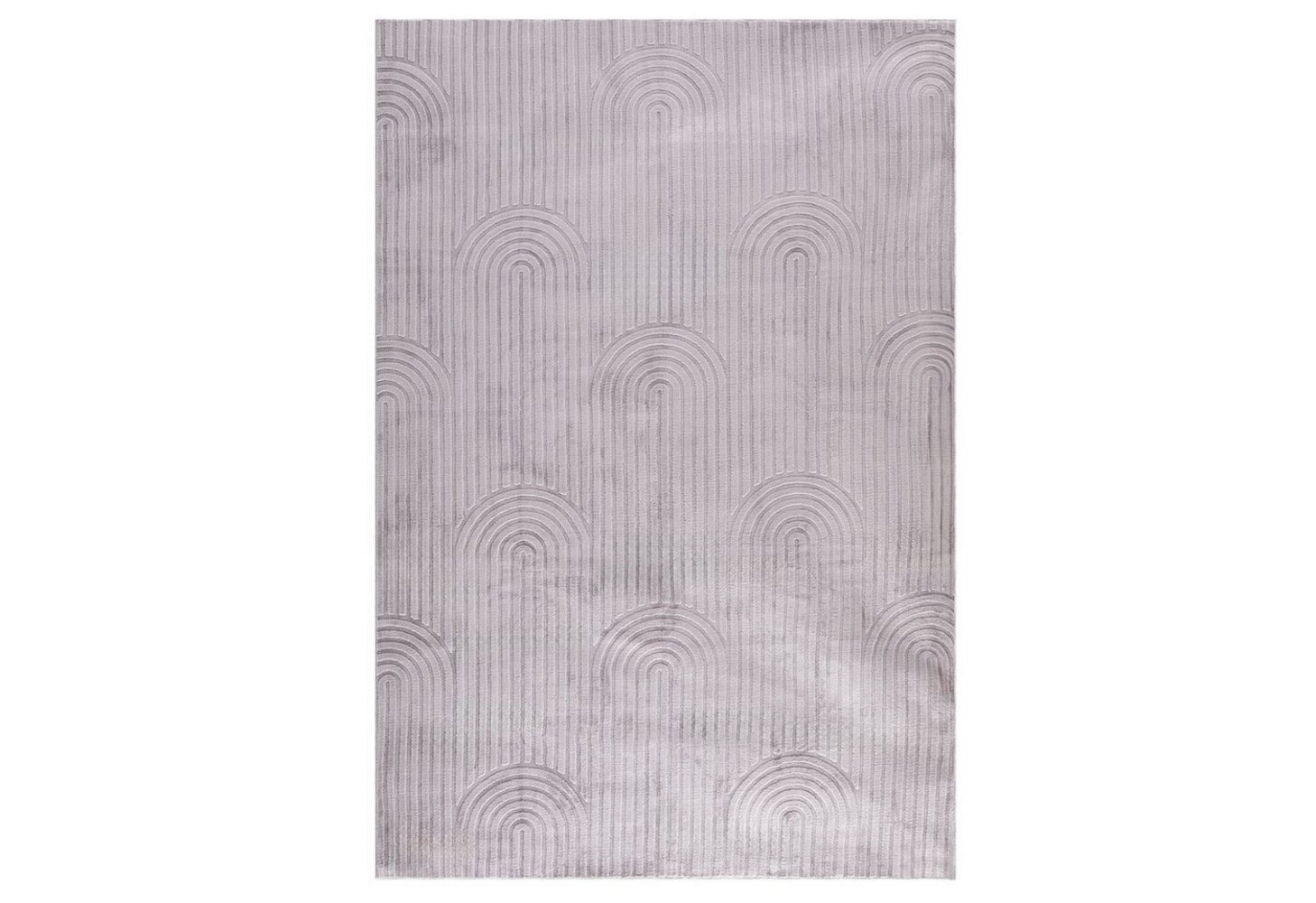 IDIMEX Teppich BOW, Wohnzimmerteppich hellgrau waschbar 200x300 cm Kurzflor bogenmuster Bild 1