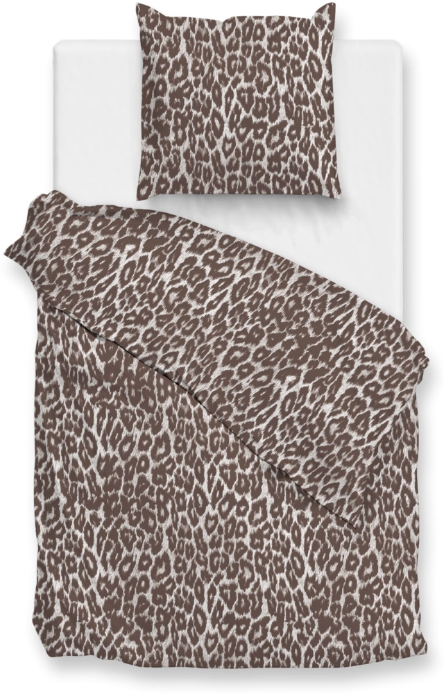 Zo! Home Flanell Bettwäsche 135x200 cm Lucia natural Leo Leopard Tierfellmuster Bild 1