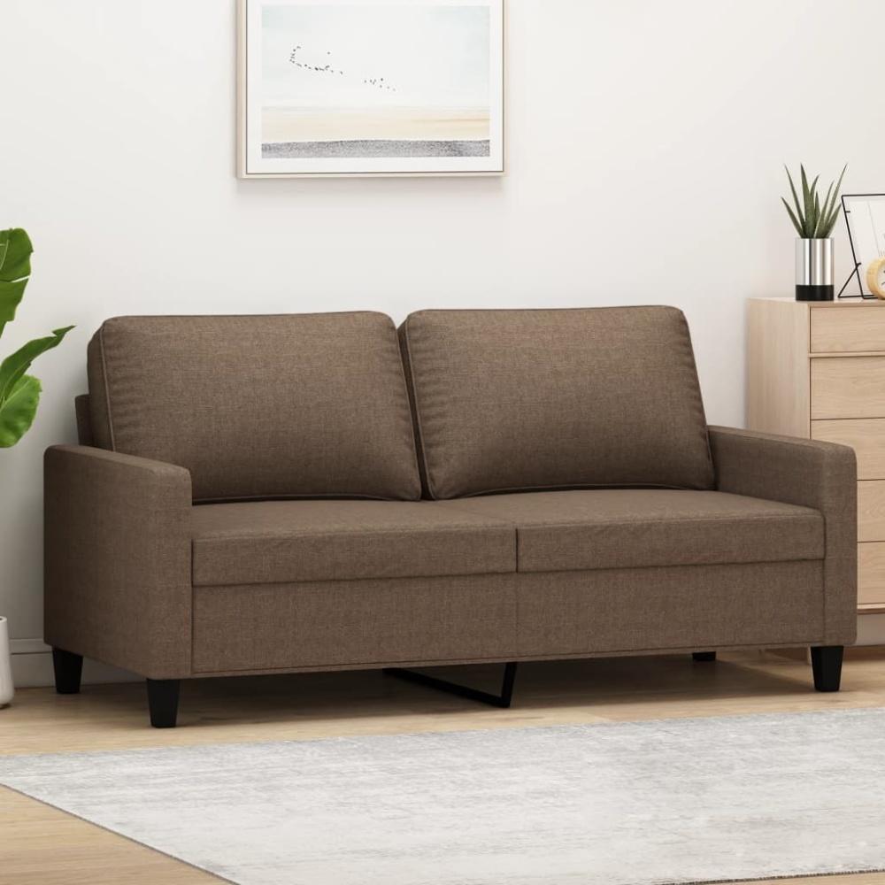 vidaXL 2-Sitzer-Sofa Braun 140 cm Stoff Bild 1