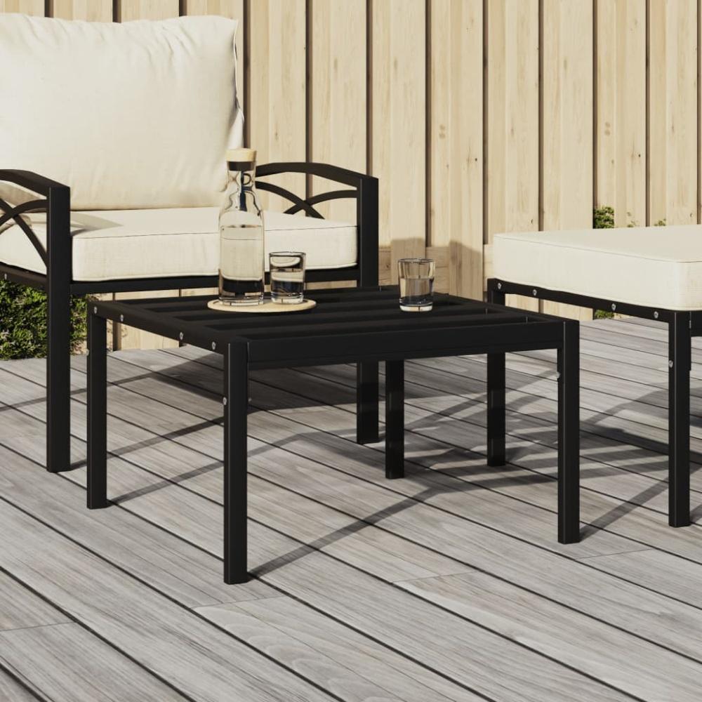 vidaXL Garten-Couchtisch Schwarz 60x60x35 cm Stahl Bild 1