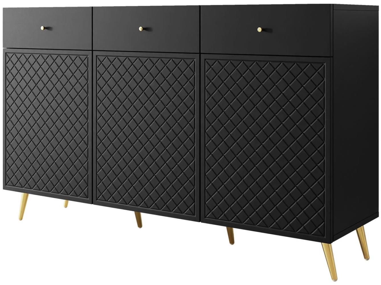 Sideboard Temerra 3D3SZ (Farbe: Schwarz) Bild 1