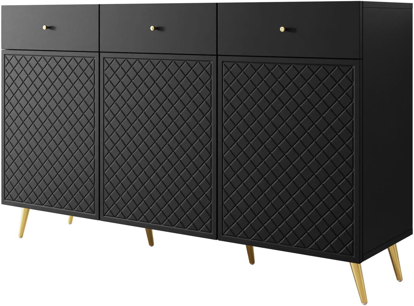 Sideboard Temerra 3D3SZ (Farbe: Schwarz) Bild 1