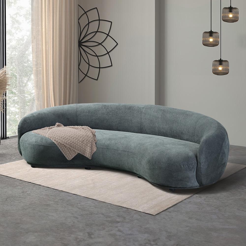 HOME DELUXE Sofa CASARA Webstoff Dunkelgrün - 258 x 72 x 128 cm Bild 1