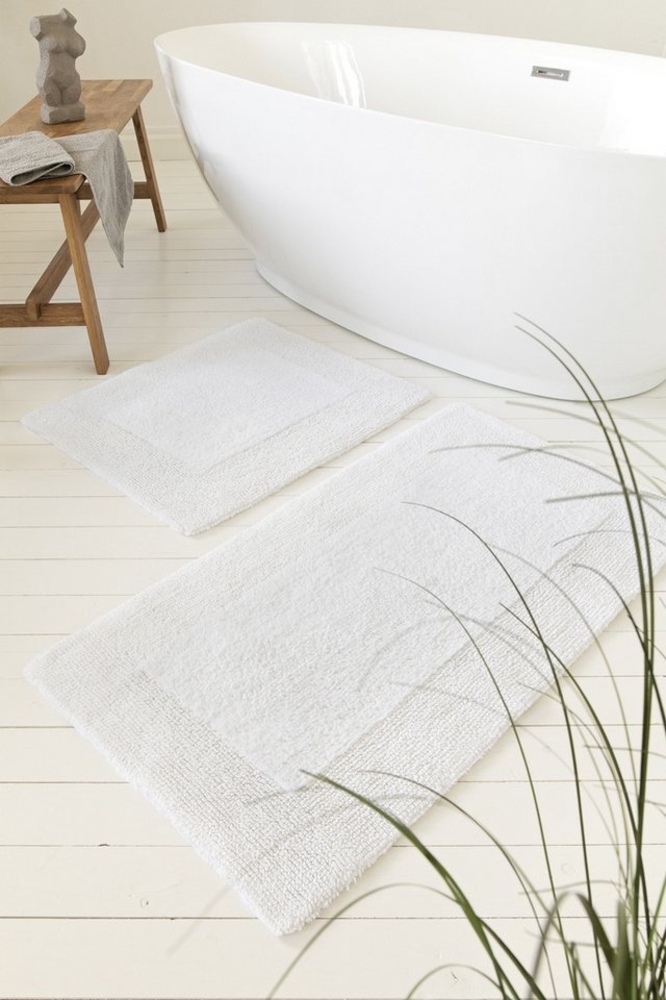 Wecon home Basics Badematte Finn, Höhe 15 mm, Baumwolle, rechteckig, waschbar, robust, saugfähig, pflegeleicht, Baumwolle, Hoch-Tief-Effekt Bild 1