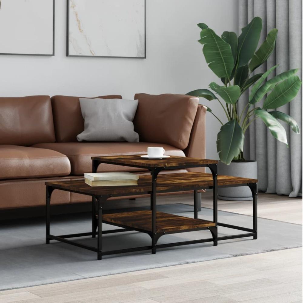 vidaXL Couchtisch Räuchereiche 102x60x45 cm Holzwerkstoff 835316 Bild 1