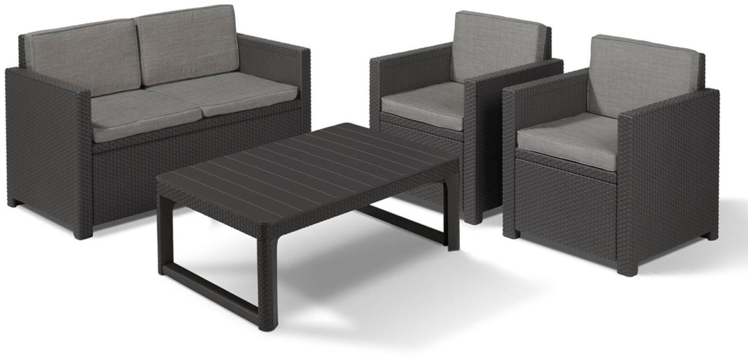 Allibert Loungeset Victoria Monaco mit Tisch Lyon anthrazit - Premium - Rattanoptik, wetterfest Bild 1