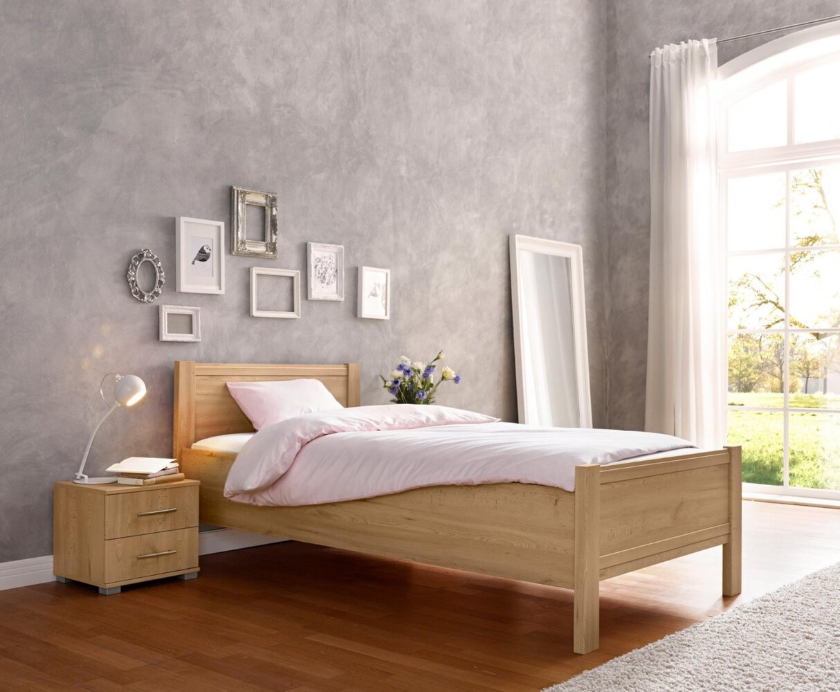 priess Bett Husum Schlafzimmer Jugendzimmer Rahmenbett, mit Komforthöhe verschiedene Ausführungen hochwertige Premium Qualität Bild 1