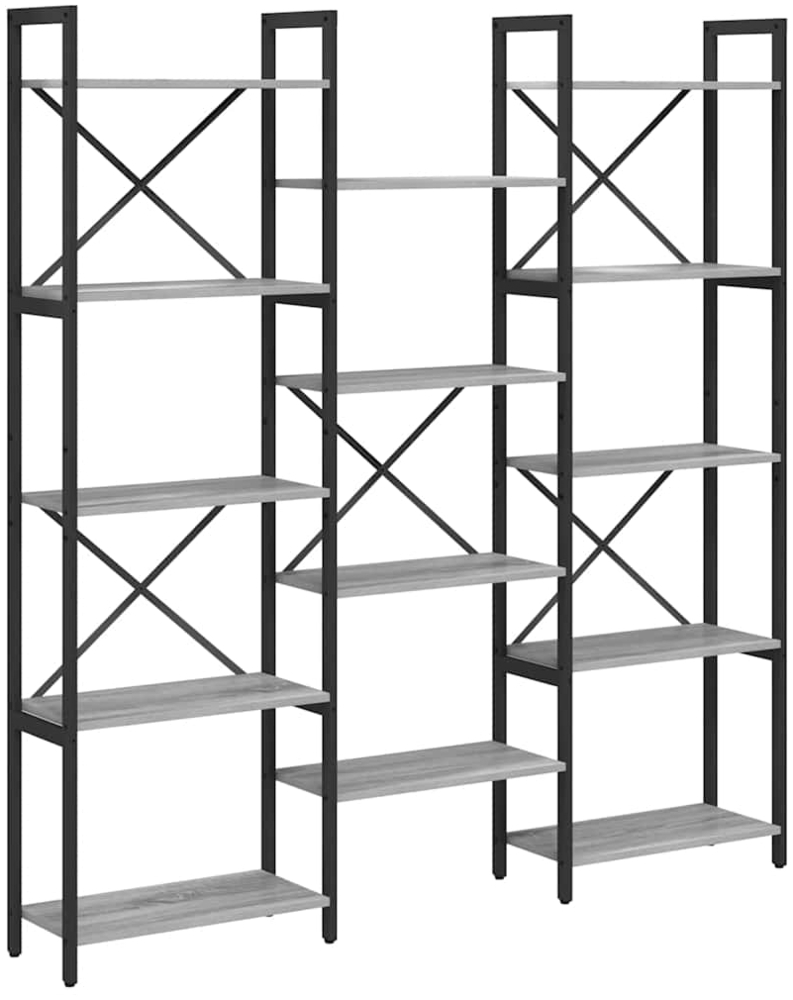 vidaXL Regal Grau Sonoma 156 x 25 x 167.5 cm Holzwerkstoff 868344 Bild 1