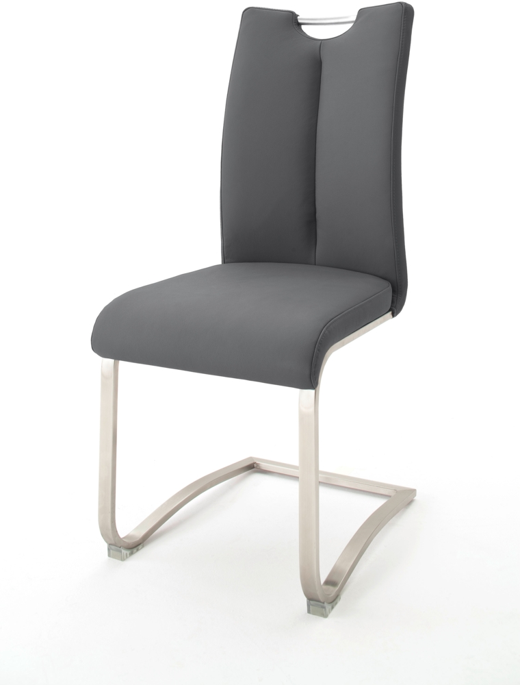 2er-Set Schwingstuhl 'Artos' Grau Leder Bild 1