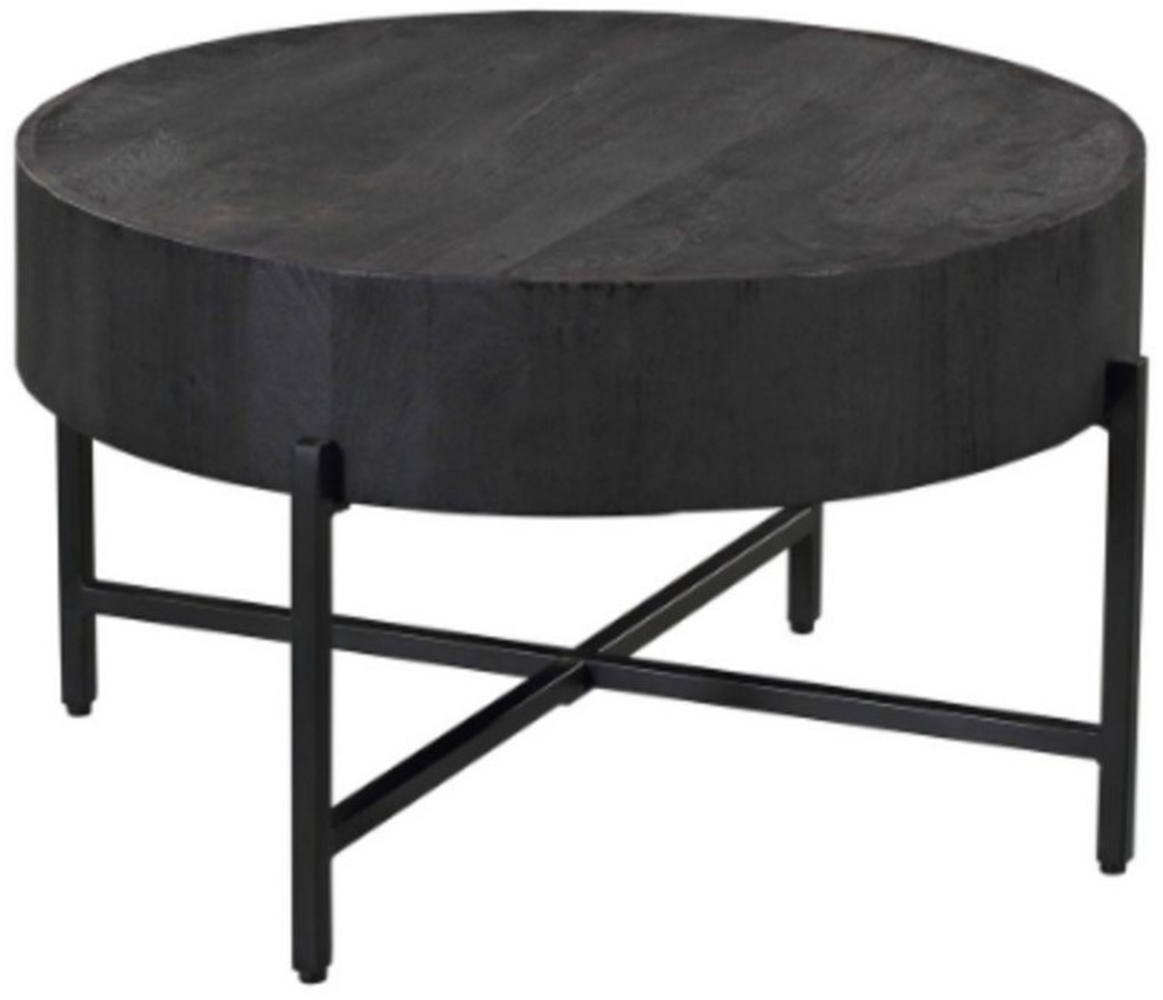 Villa Möbel Couchtisch Couchtisch Mason Black 80 cm (Packung, 1-St, 1 Tisch), Mangoholz mit Metallfüßen im Indusrial-Style Bild 1