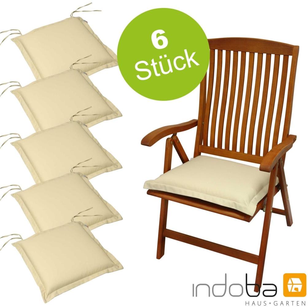 6 x indoba - Sitzkissen Serie Premium - extra dick - Beige Bild 1