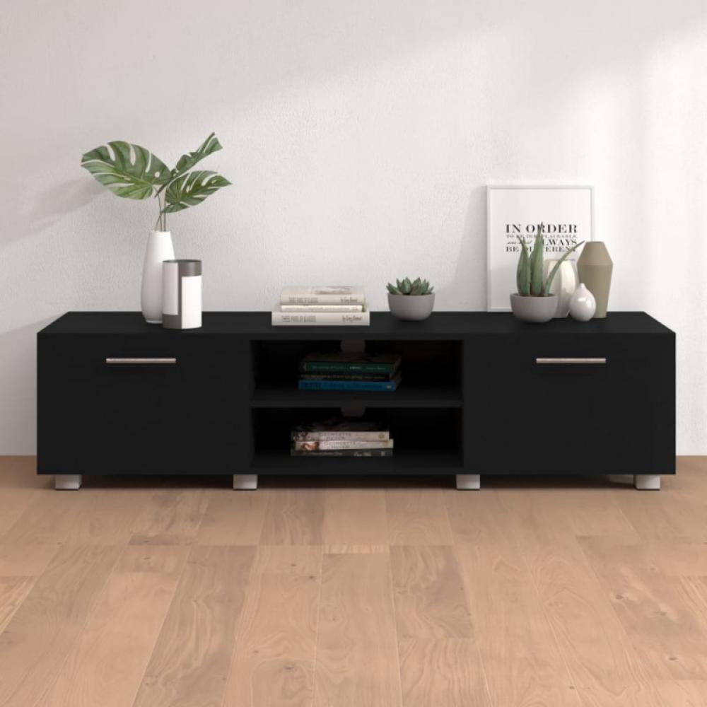 TV-Schrank Schwarz 140 x 40 x 35 cm Holzwerkstoff Bild 1