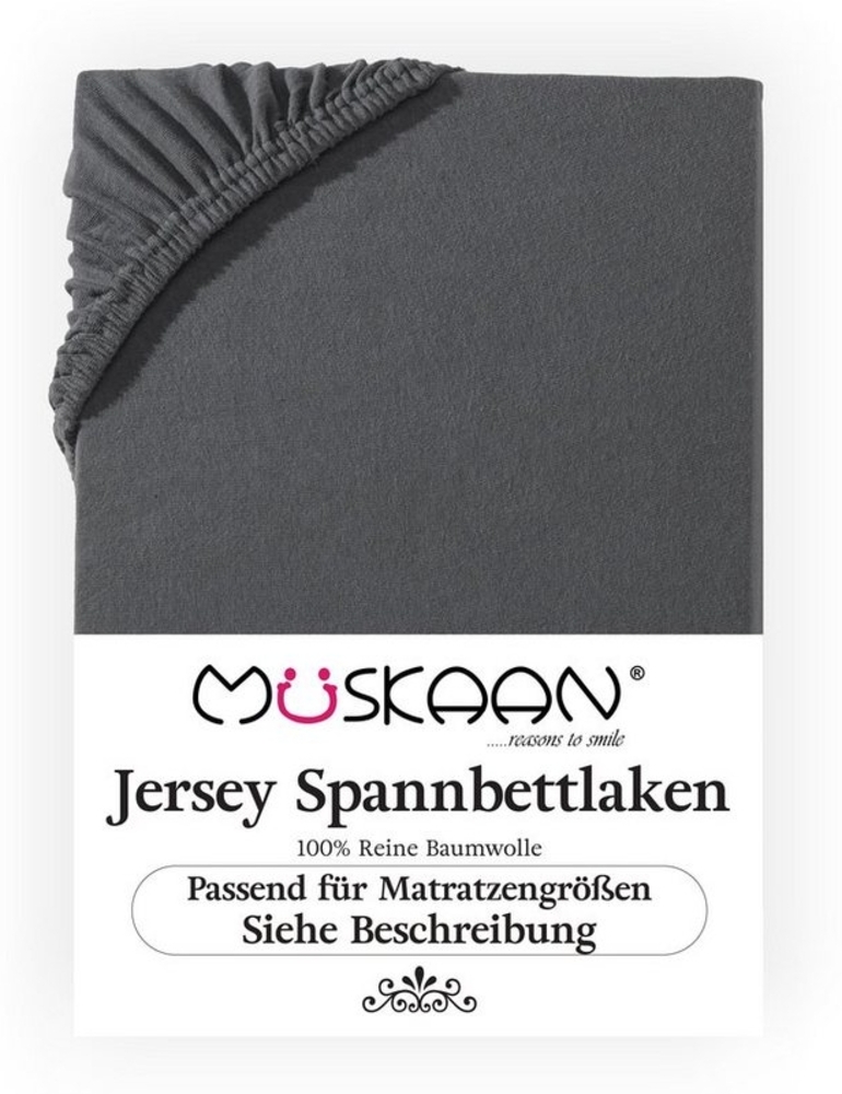 Müskaan Spannbettlaken Topper Spannbetttuch Bettlaken Spannbetttücher Leintuch 100% Baumwolle, Jersey, Gummizug: Rundumgummizug, Matratzen Bezug bis 10cm Matratzenhöhe Bild 1