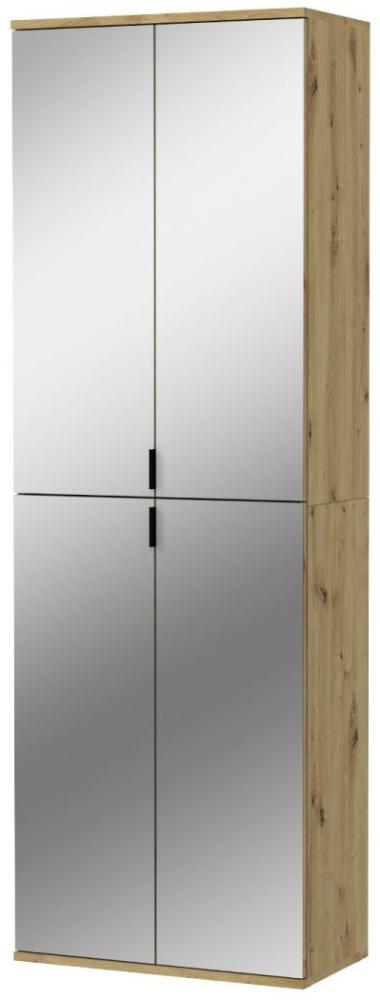 Garderobenschrank mit Spiegel Line-Up in Eiche 61 x 193 cm Bild 1