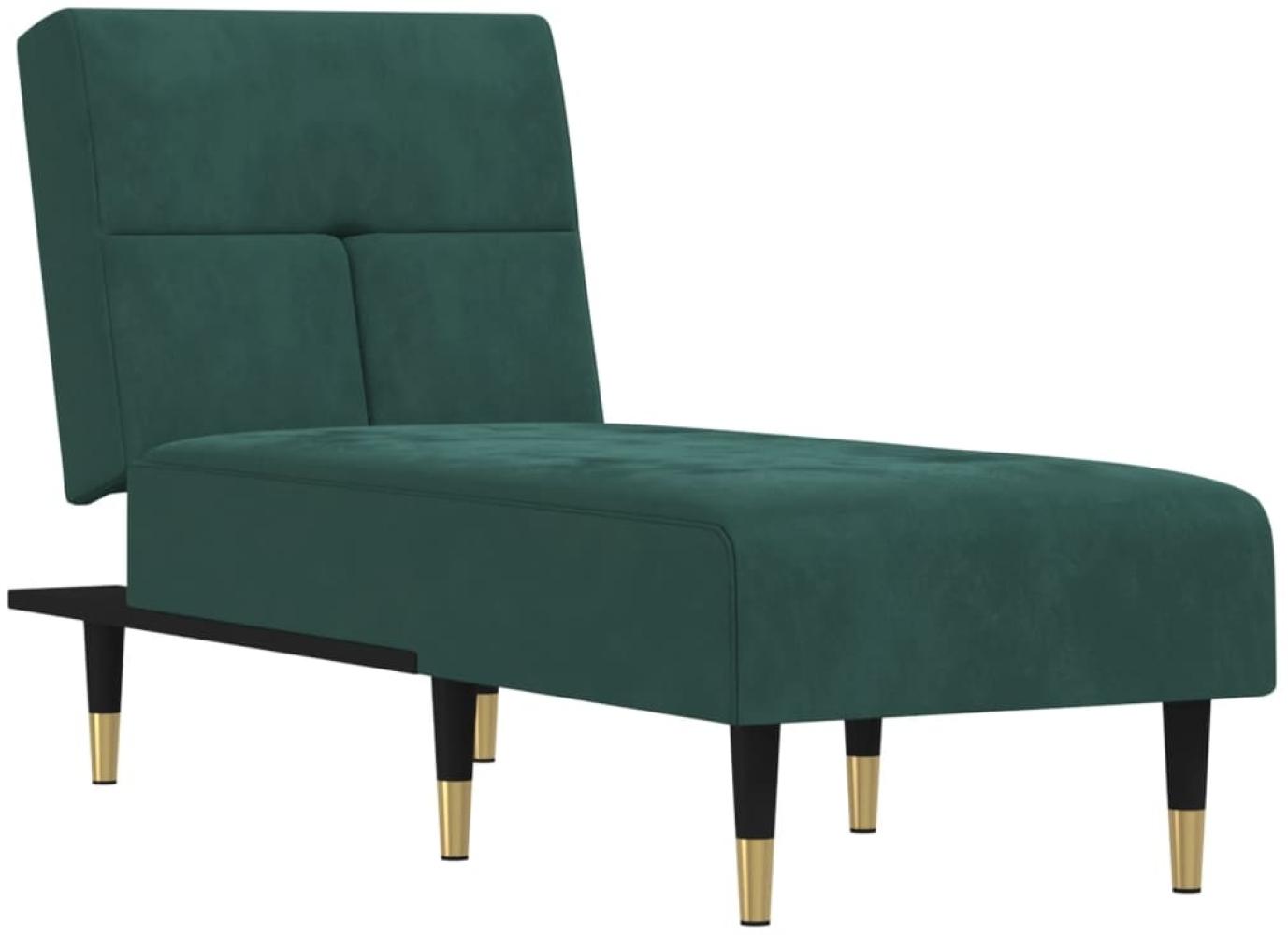 vidaXL Chaiselongue Dunkelgrün Samt 352810 Bild 1