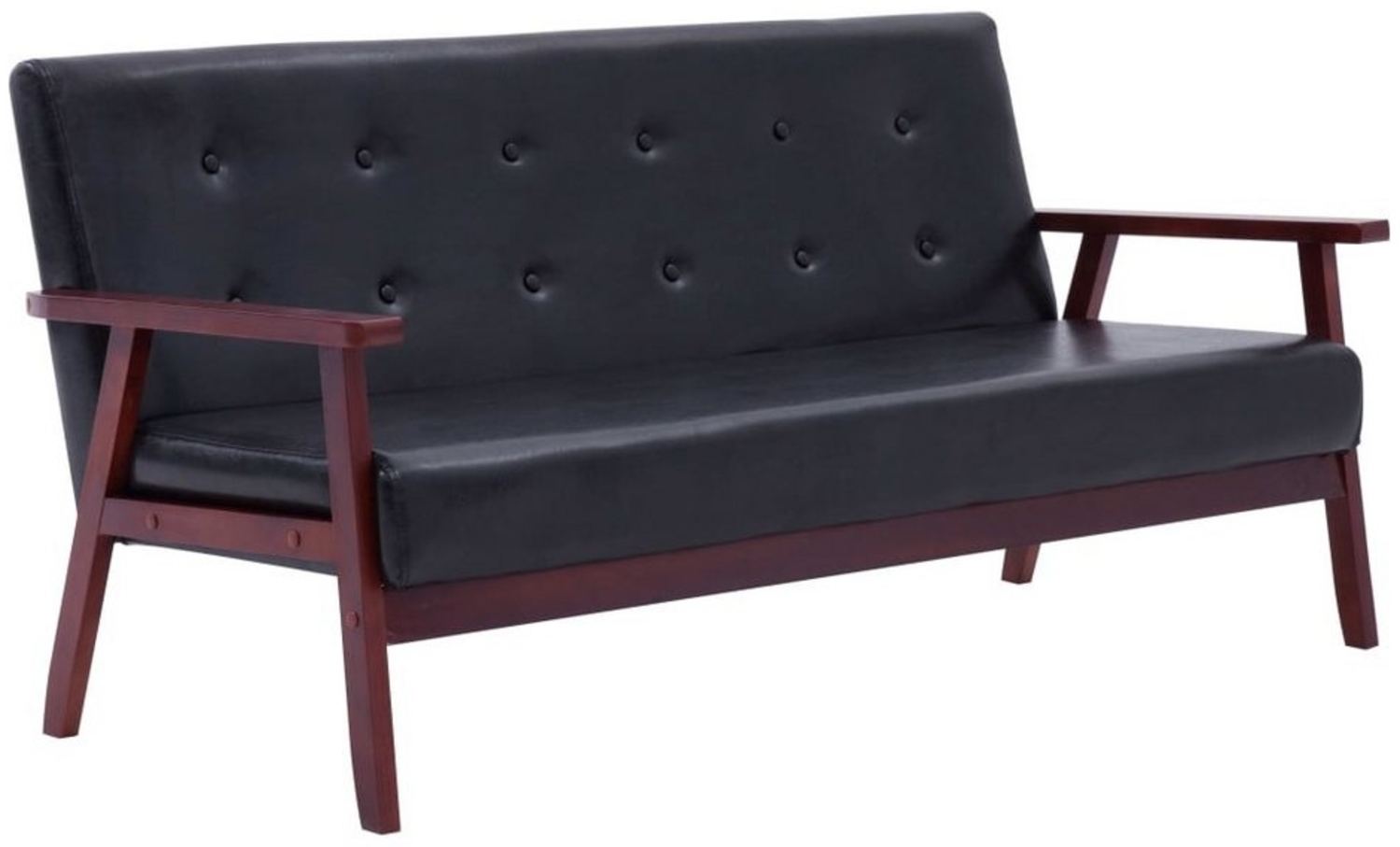 vidaXL Sofa 3-Sitzer Schwarz Kunstleder 248643 Bild 1