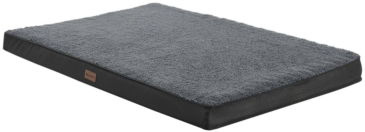 Juskys Hundebett Milow orthopädisch 112x81cm - Hundekissen flauschig & stabil - Bezug abnehmbar & waschbar – Hundematte für große Hunde - Grau Bild 1