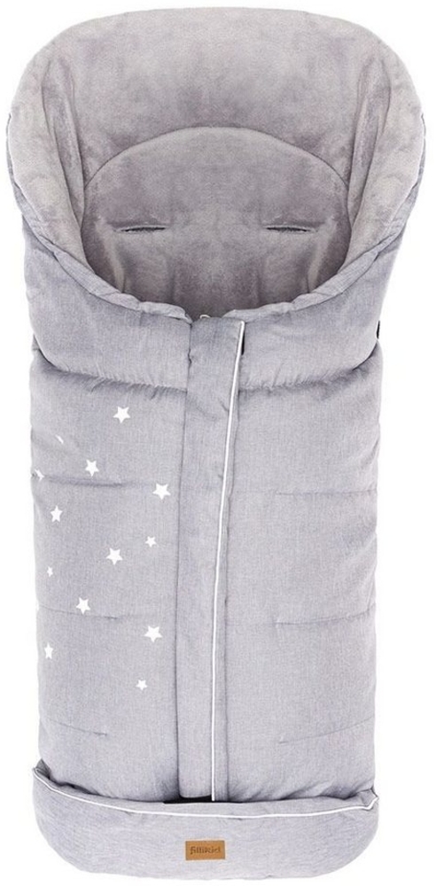 Fillikid Fußsack Askja Big - Melange Hellgrau, Winter Fußsack für Kinderwagen & Buggy Baby Fleece Winterfußsack Bild 1