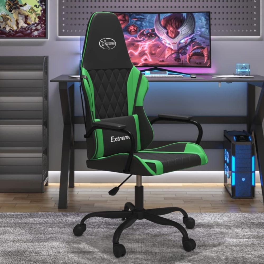 vidaXL Gaming-Stuhl mit Massagefunktion Schwarz und Grün Kunstleder 345536 Bild 1