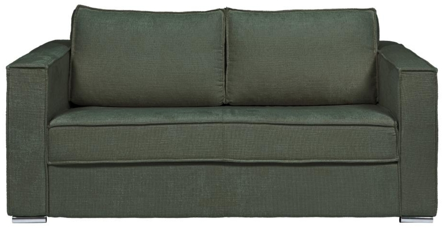 Vente-unique - Schlafsofa mit Matratze 3-Sitzer - Strukturstoff - Grün - Liegefläche 140 cm - Matratze 18 cm - LORETO Bild 1