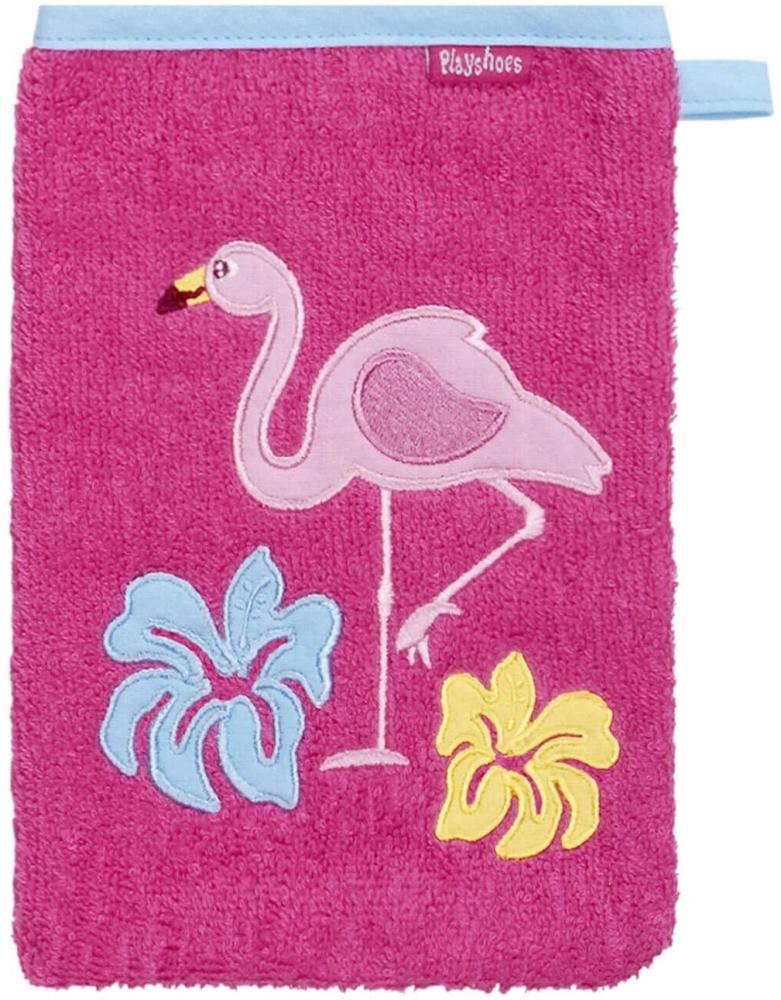 Playshoes Kinder Waschhandschuh Flamingo pink|15x20 cm Bild 1