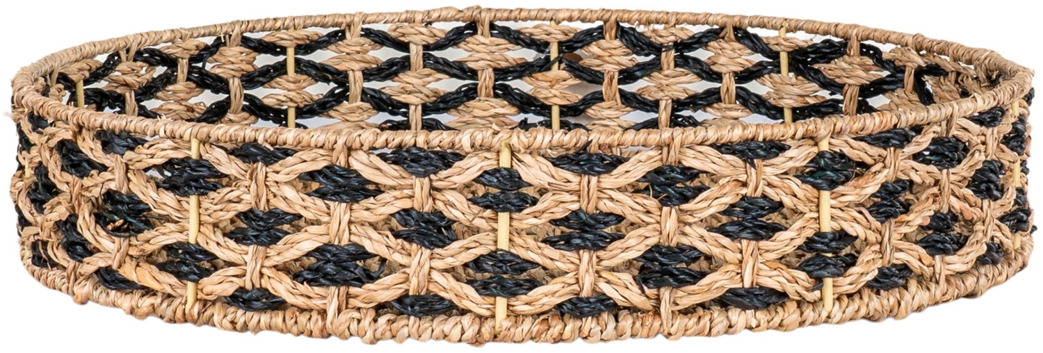 Tablett, Seegras, schwarz/natur, ø38 cm Bild 1
