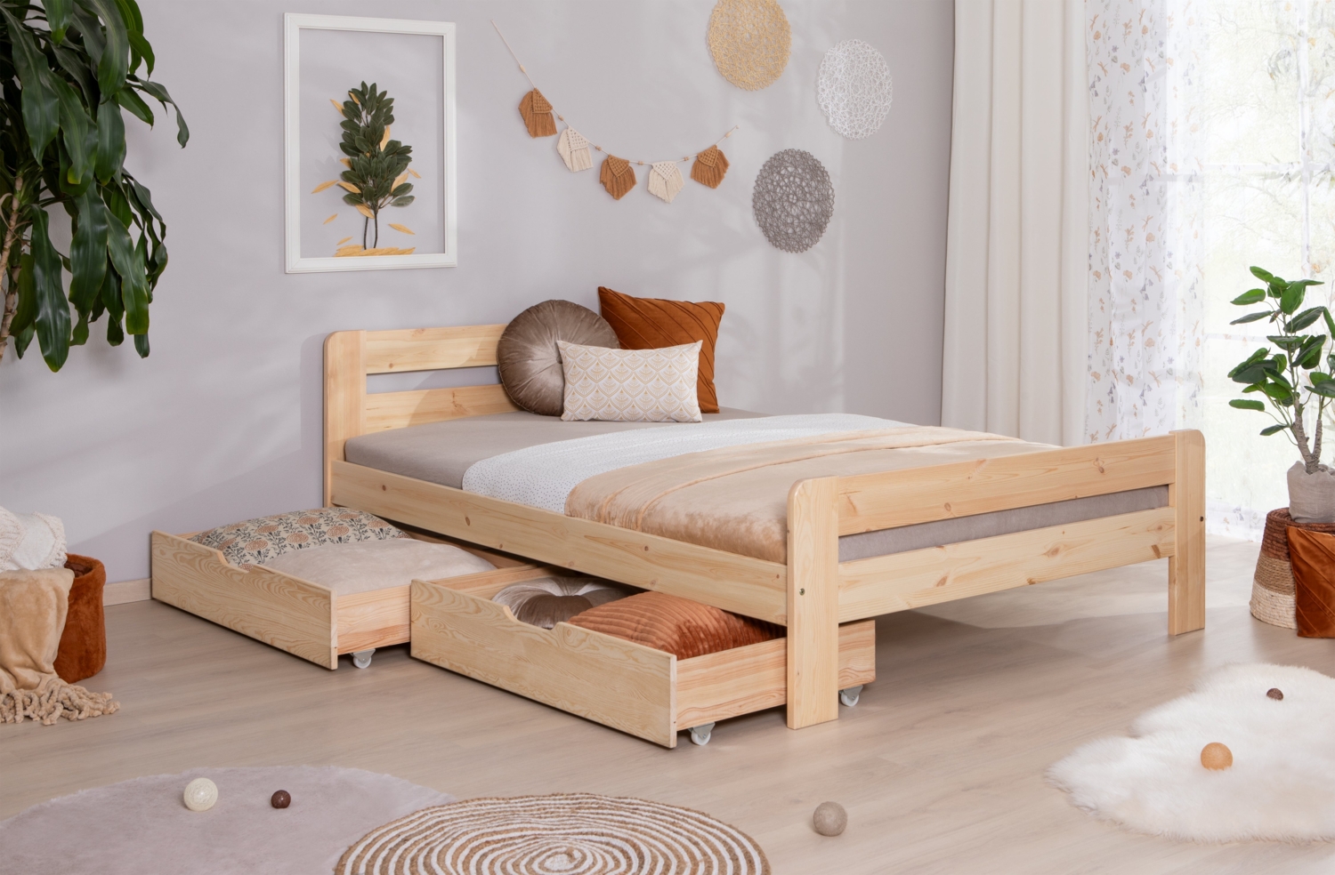 Doppelbett "Bert" 140x200 Kiefer massiv Bild 1