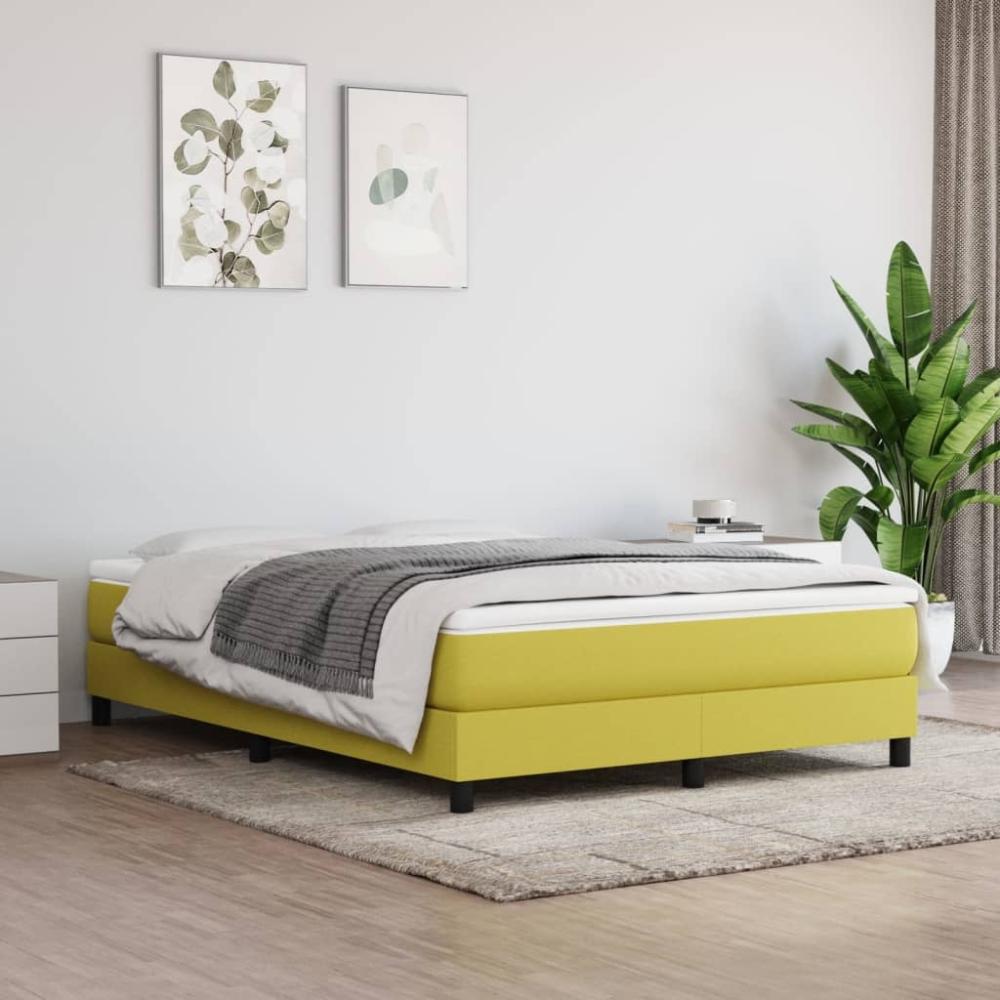 vidaXL Boxspringbett, Stoff, Grün, 140 x 190 cm Bild 1